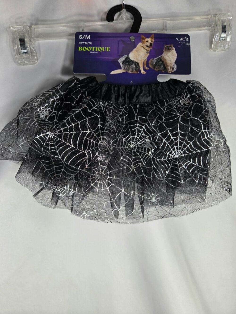 Bootique by Petco NWT Black & Silver Spider Web Tutu Size S/M